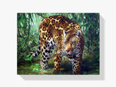 Leopard im Wasser - Malen nach Zahlen
