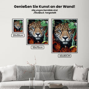 Leopardportrait im Dschungel - Malen nach Zahlen