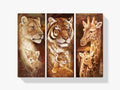 Löwe - Tiger - Giraffe | 3 Teile - Malen nach Zahlen
