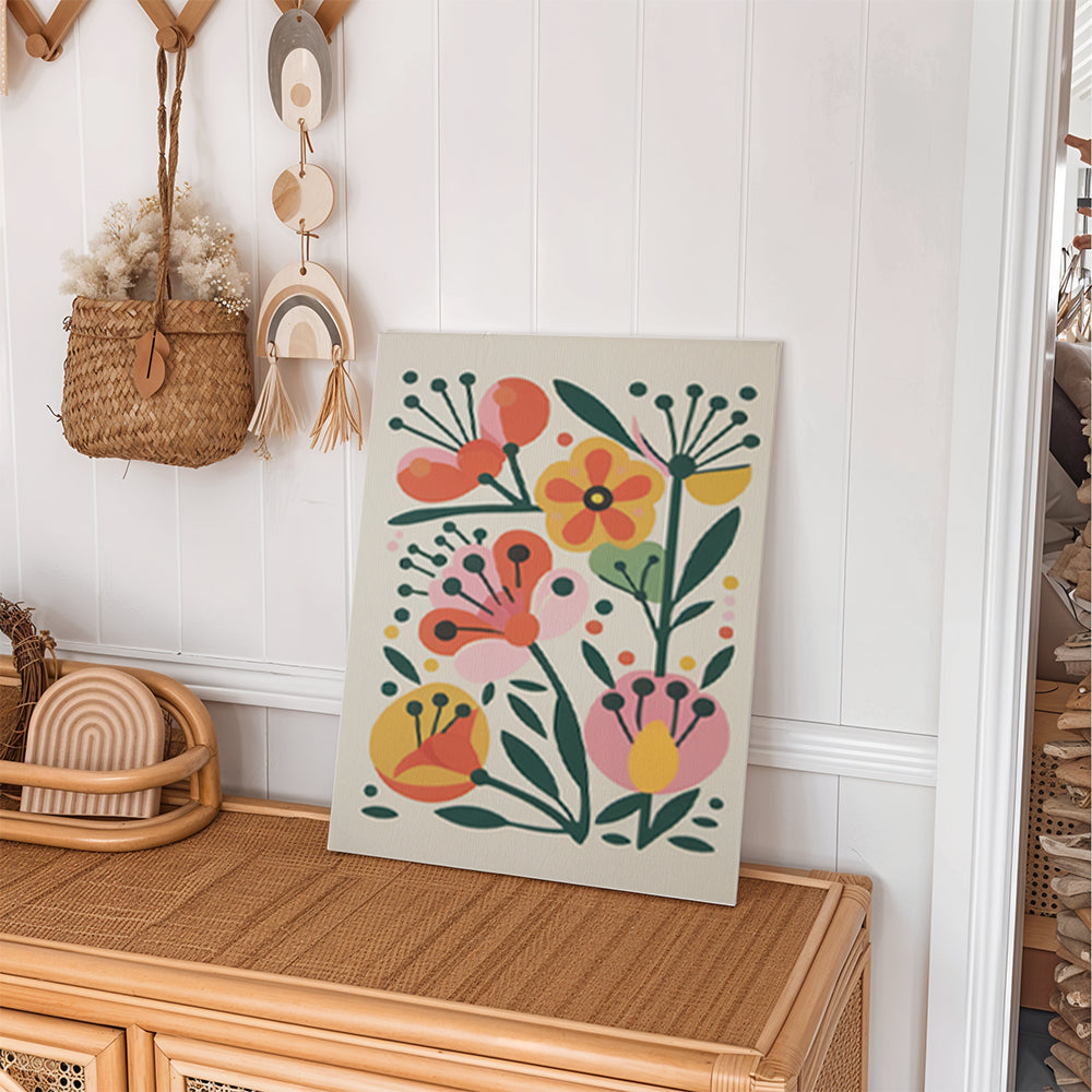 Malen nach Zahlen – 6 Mini-Gemälde Boho Blumen-Set-9