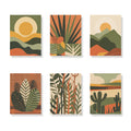 Malen nach Zahlen – 6 Mini-Gemälde Erdfarbene Moderne-Set (1)