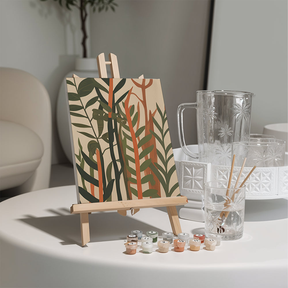 Malen nach Zahlen – 6 Mini-Gemälde Erdfarbene Moderne-Set (6)