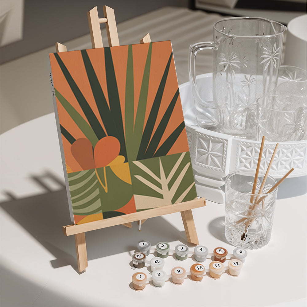 Malen nach Zahlen – 6 Mini-Gemälde Erdfarbene Moderne-Set (9)