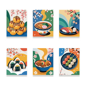 Malen nach Zahlen - 6 Mini-Gemälde | Genießen Sie Japan-Set