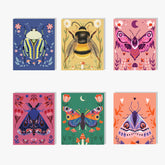 Malen nach Zahlen &#8211; 6 Mini-Gemälde Insekt Edition-Set-1
