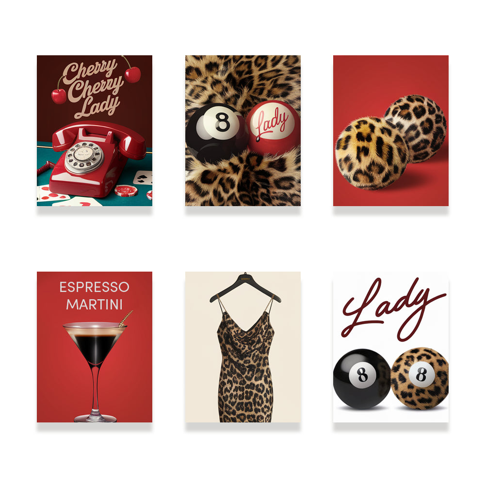 Malen nach Zahlen – 6 Mini-Gemälde Lady Luck Edition-Set-1