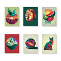 Malen nach Zahlen – 6 Mini-Gemälde Polygon Poster Kunstset-Set (1)