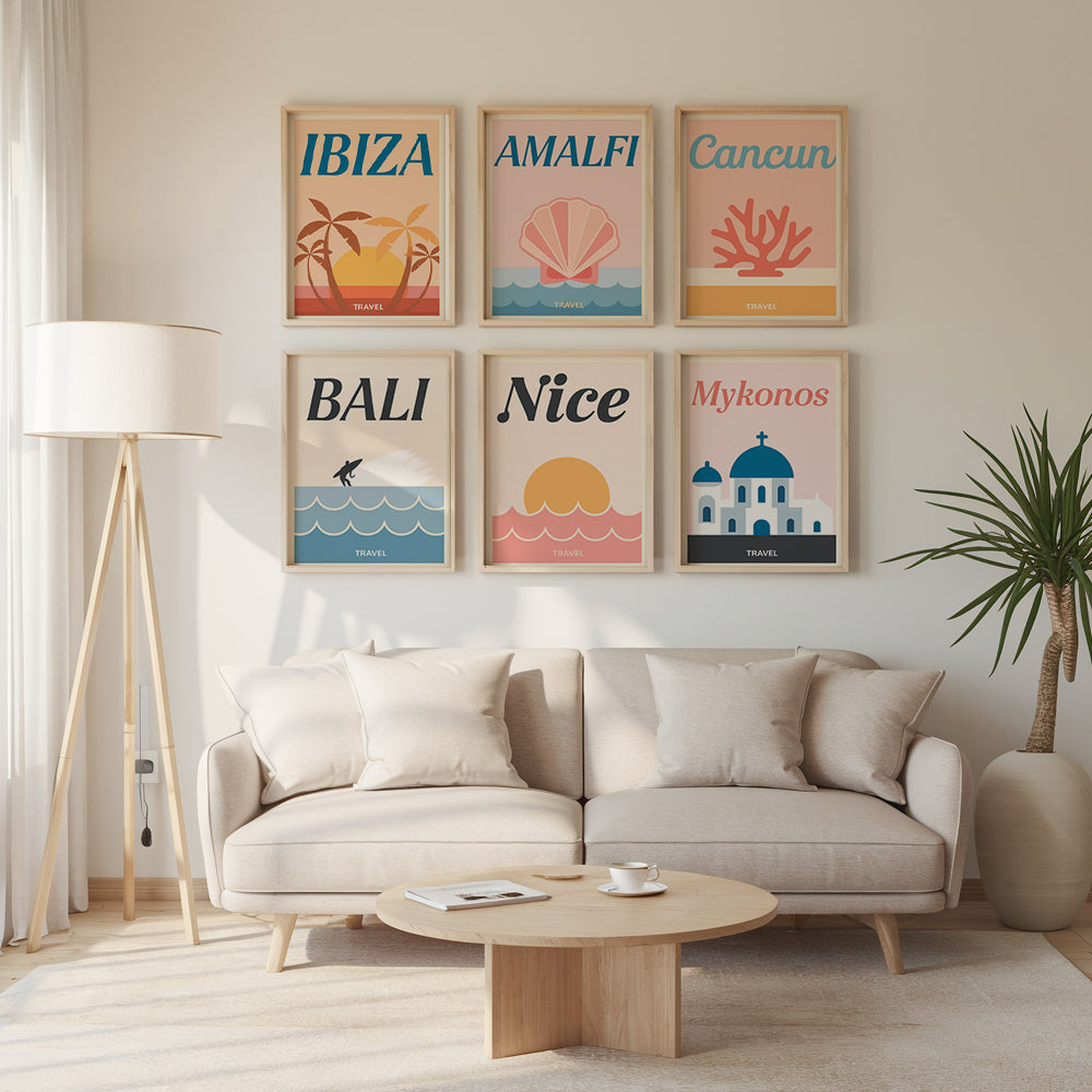 Malen nach Zahlen – 6 Mini-Gemälde Reiseplakatset-Set-1-2