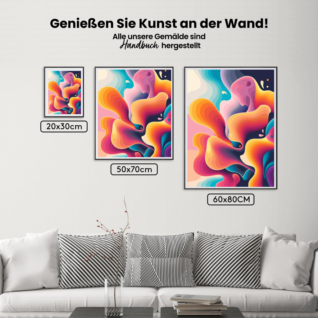 Malen nach Zahlen – Abstrakte Farbspritzer mit fließenden Formen-2