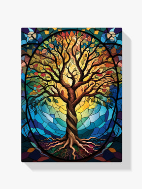 Malen nach Zahlen - Baum des Lebens aus Buntglas