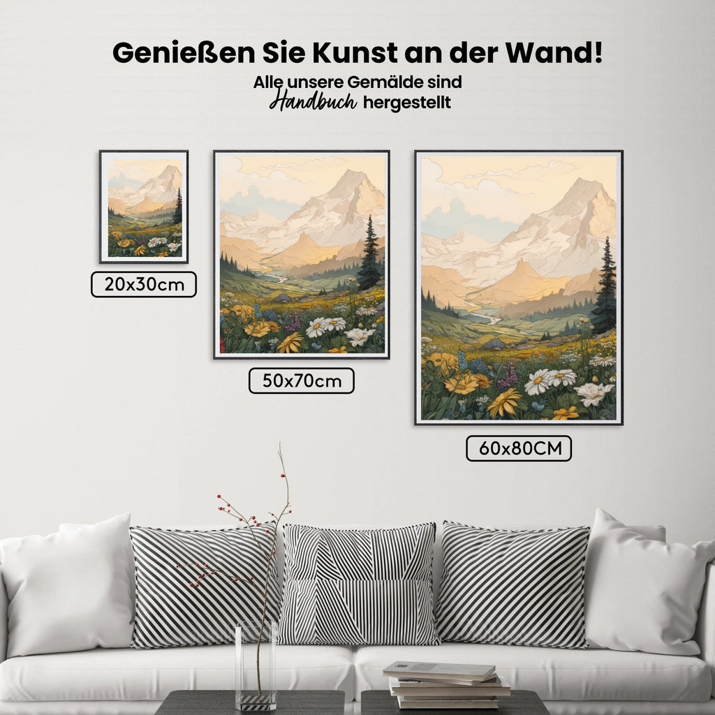 Malen nach Zahlen – Blühende Bergwiese