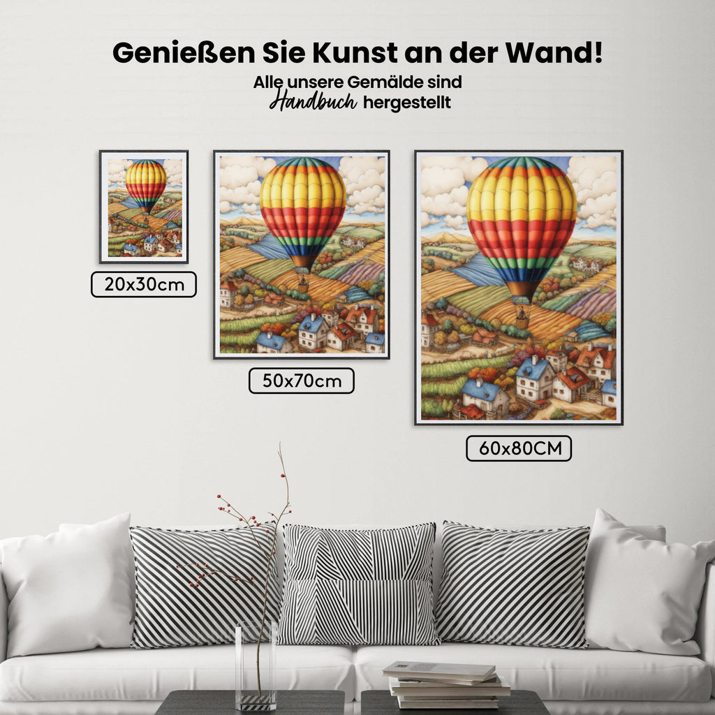 Malen nach Zahlen – Bunter Heißluftballon