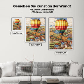 Malen nach Zahlen - Bunter Heißluftballon