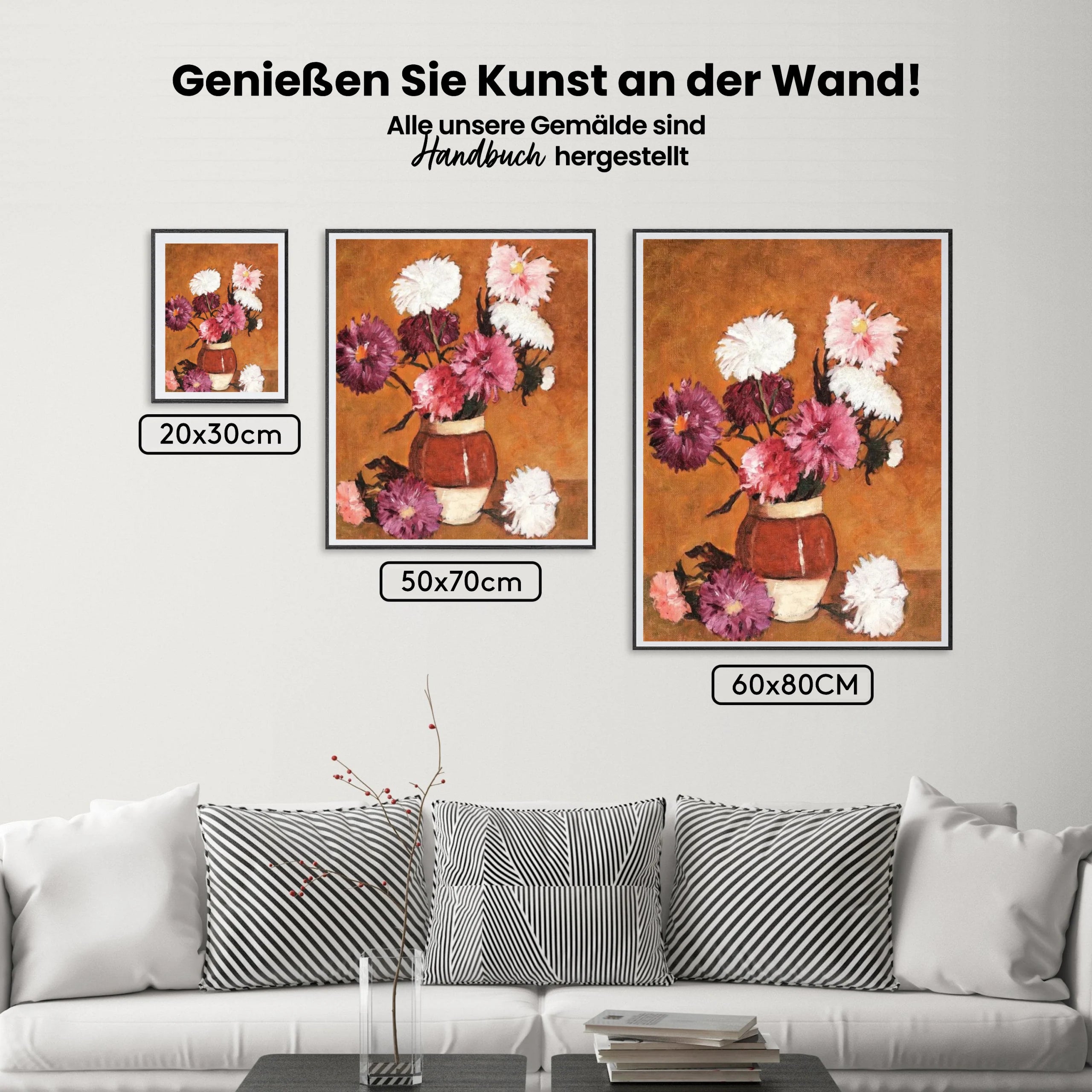 Malen nach Zahlen - Chrysanthemen und Gestrüpp