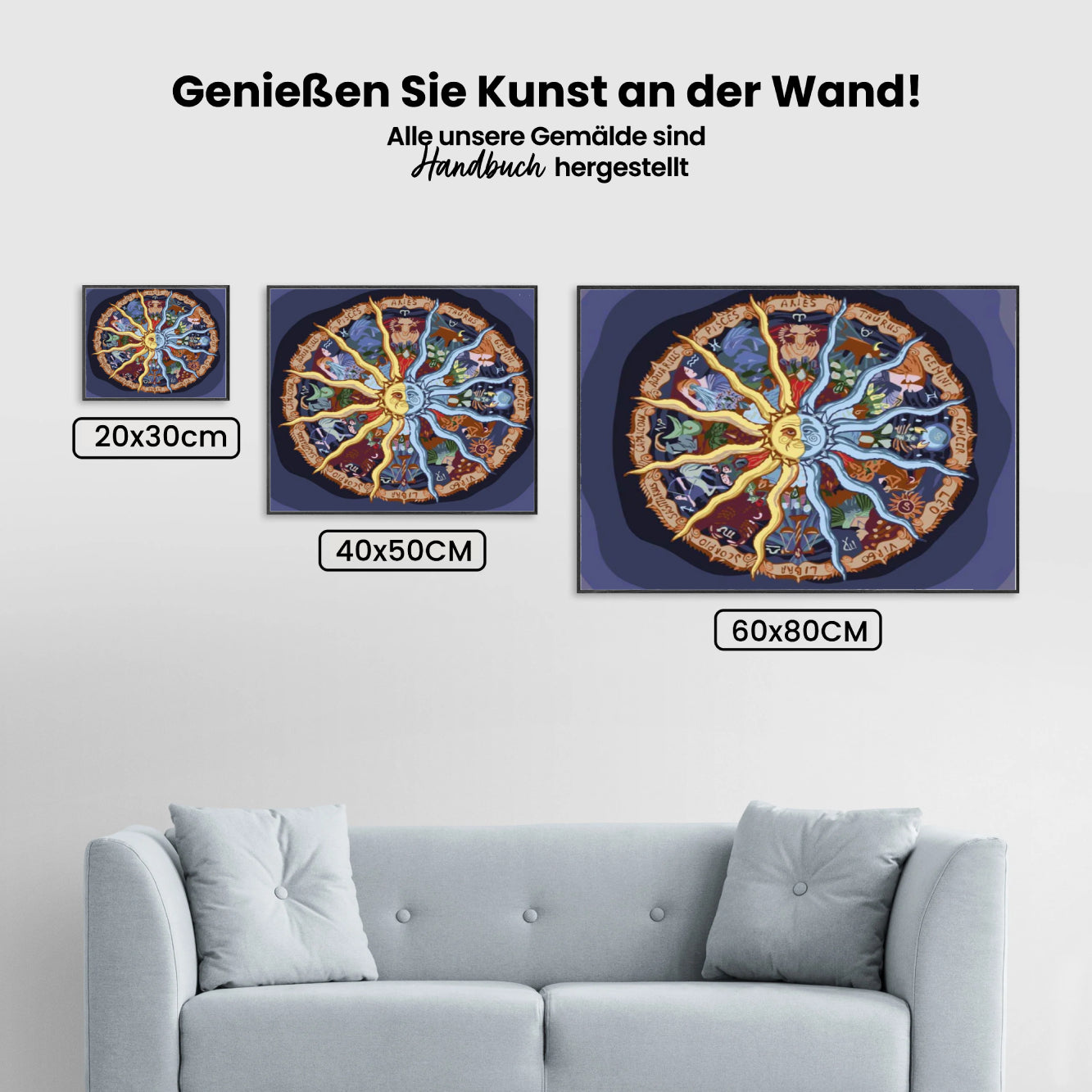 Malen nach Zahlen - Das Tierkreisblatt