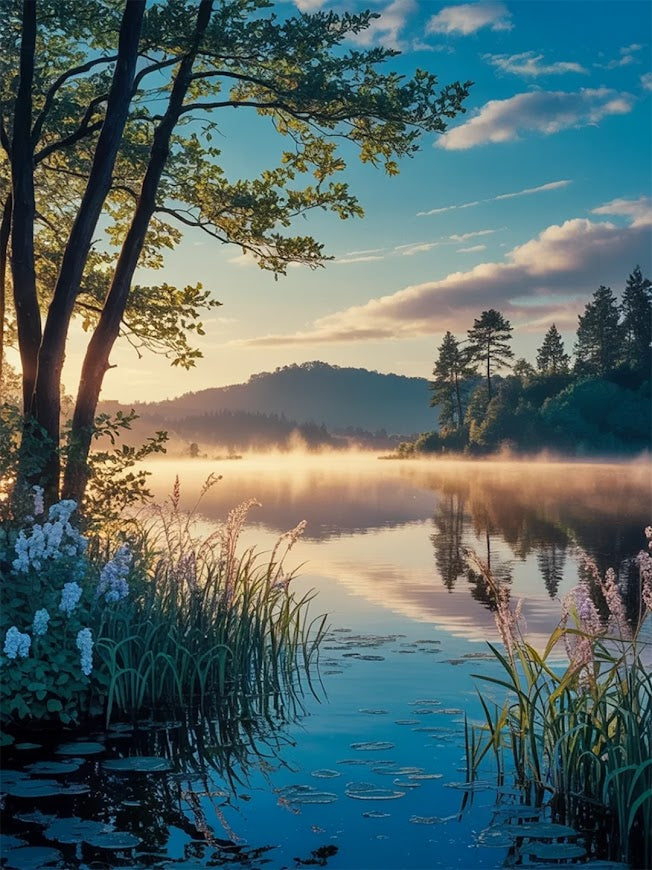 Malen nach Zahlen – Flüstern des Morgensees (1)