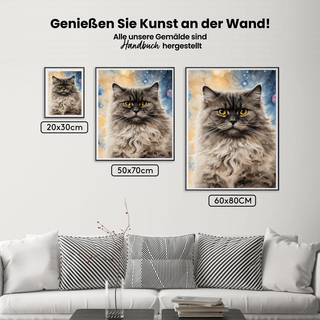 Malen nach Zahlen – Galaktisches Katzenporträt