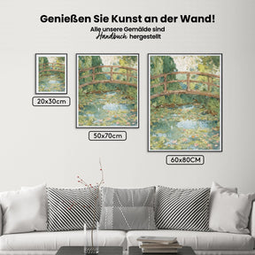 Malen nach Zahlen - Garden bridge over water lilies