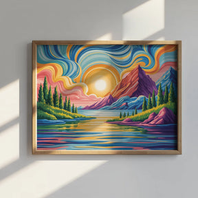 Malen nach Zahlen - Gemalter Himmel, spiegelnder See
