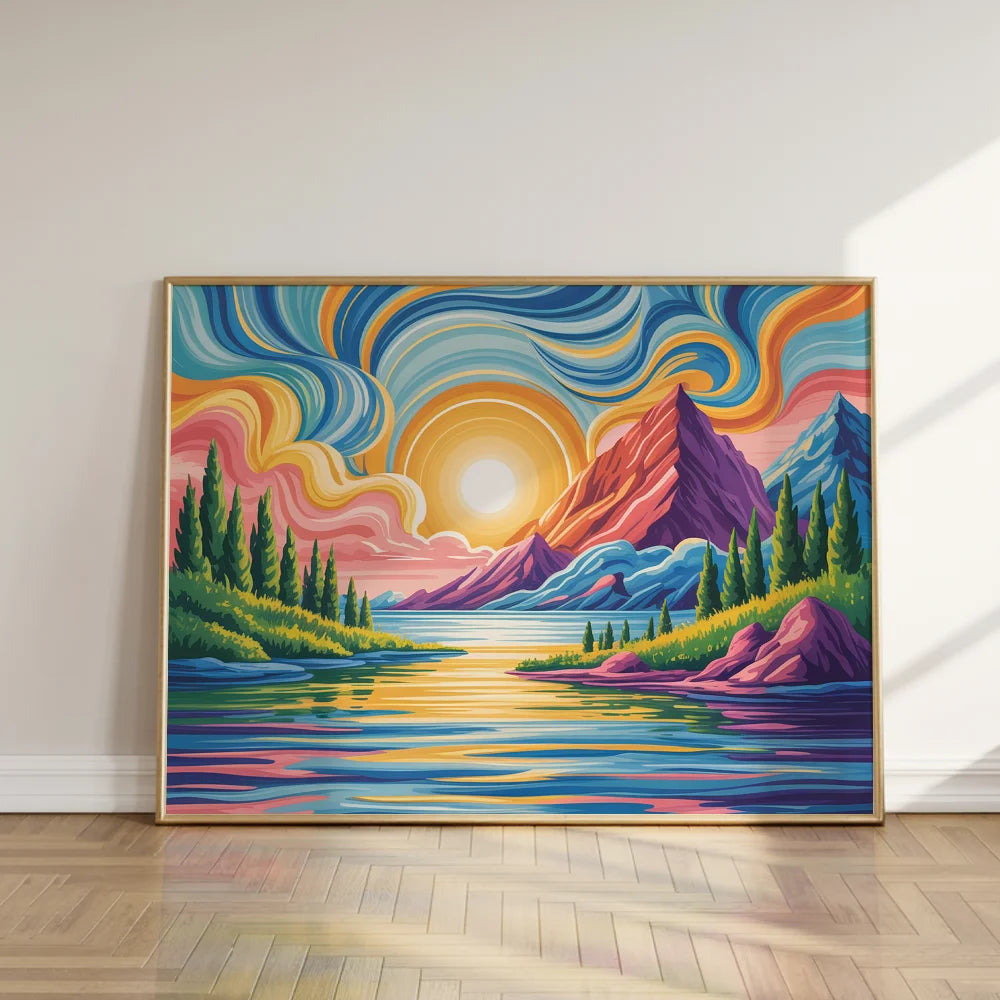 Malen nach Zahlen - Gemalter Himmel, spiegelnder See