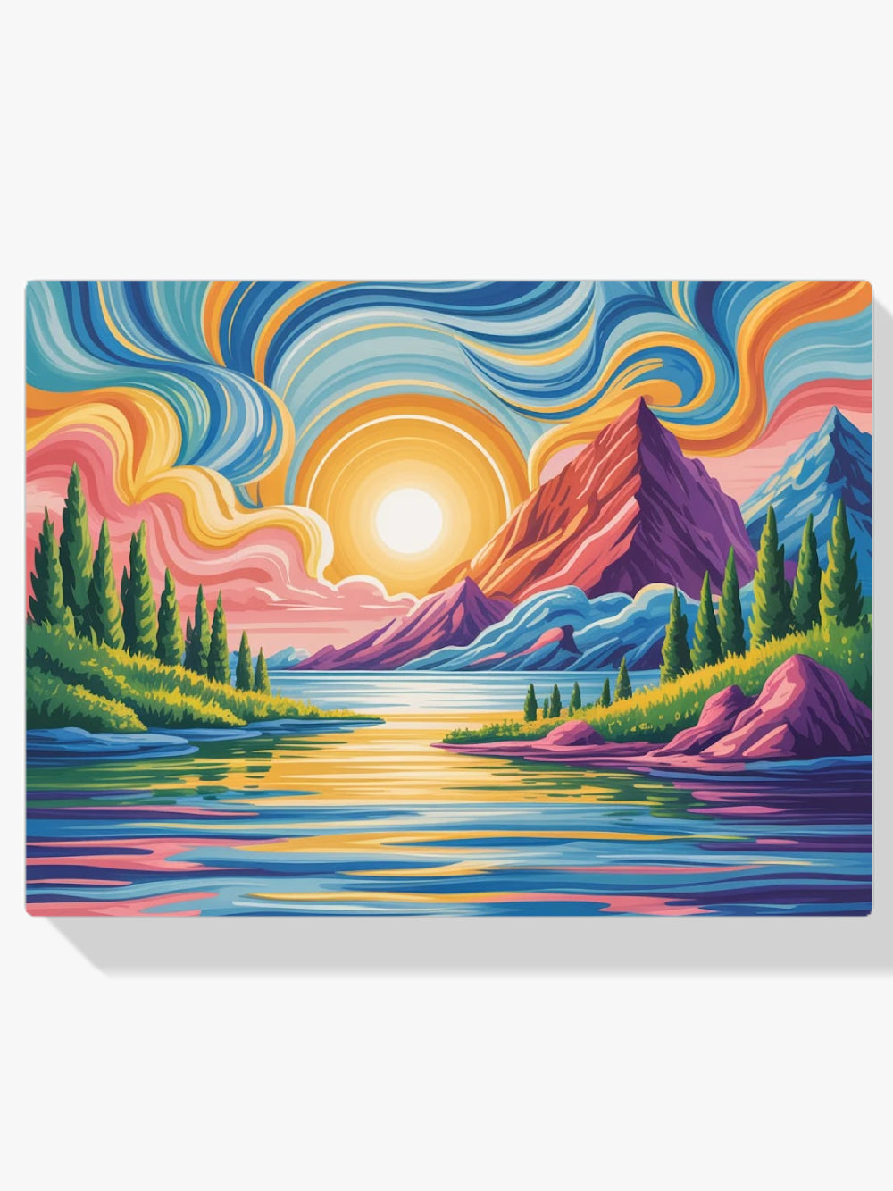 Malen nach Zahlen – Gemalter Himmel, spiegelnder See