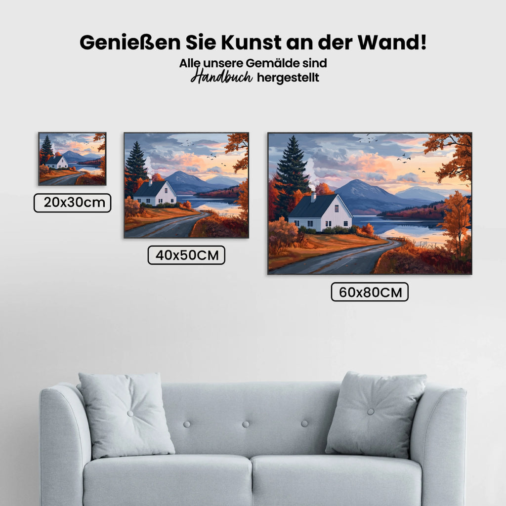 Malen nach Zahlen – Gemütliche Hüttenlandschaft V1