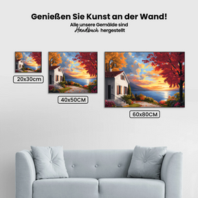 Malen nach Zahlen - Gemütliche Hüttenlandschaft V3