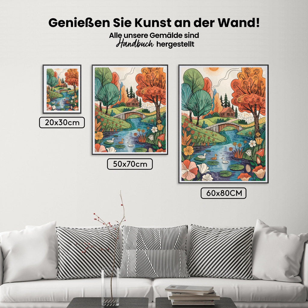 Malen nach Zahlen – Haus am Fluss (1)
