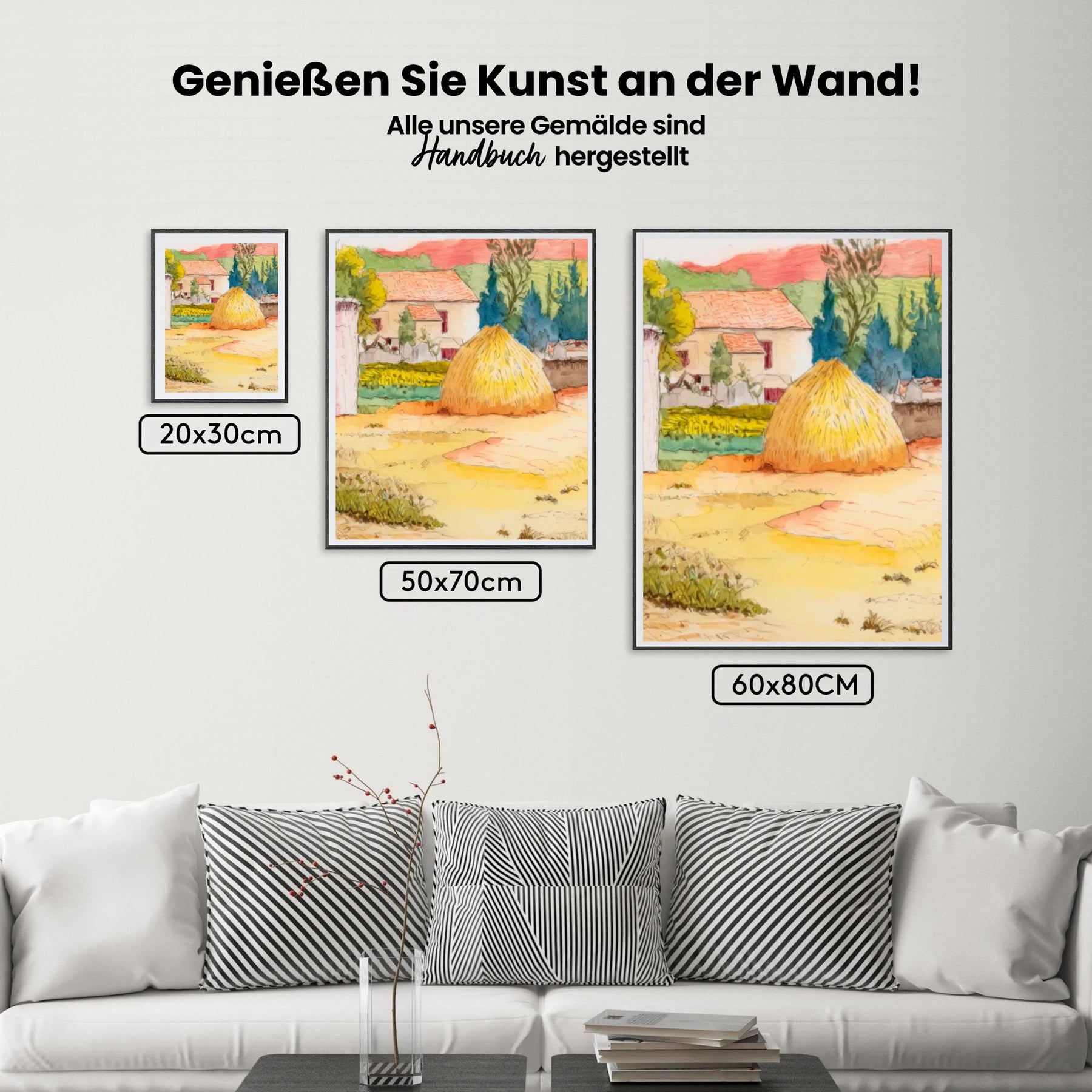 Malen nach Zahlen - Heuhaufen auf dem Land
