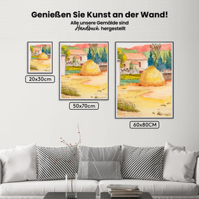 Malen nach Zahlen - Heuhaufen auf dem Land