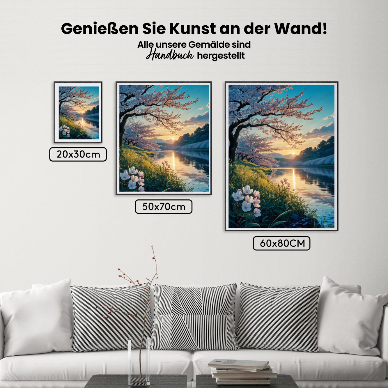 Malen nach Zahlen - Kirschblüten in der Abenddämmerung