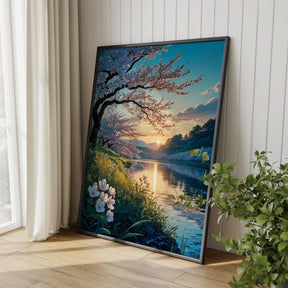 Malen nach Zahlen - Kirschblüten in der Abenddämmerung