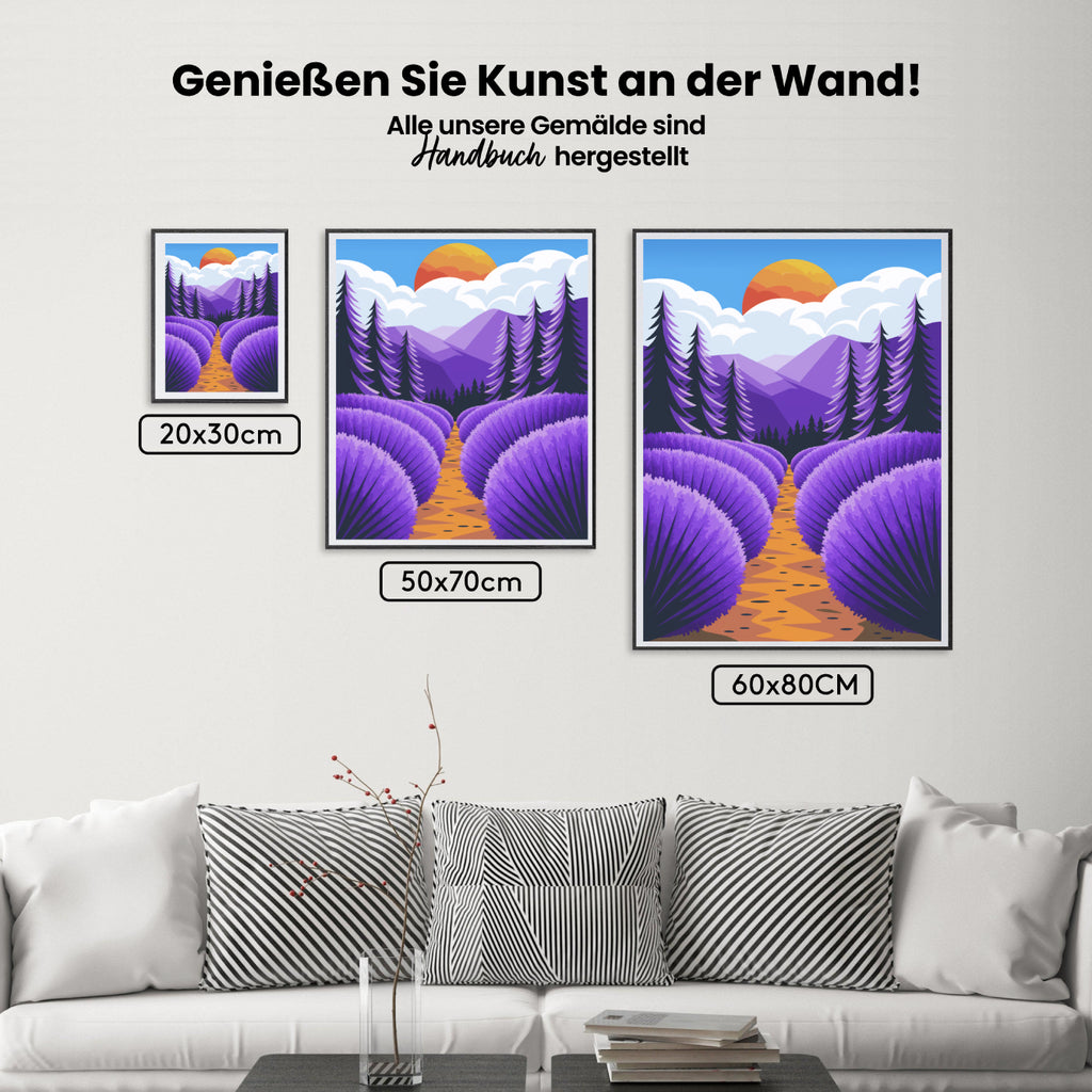 Malen nach Zahlen – Lavendelwald mit Glühwürmchen V1-2