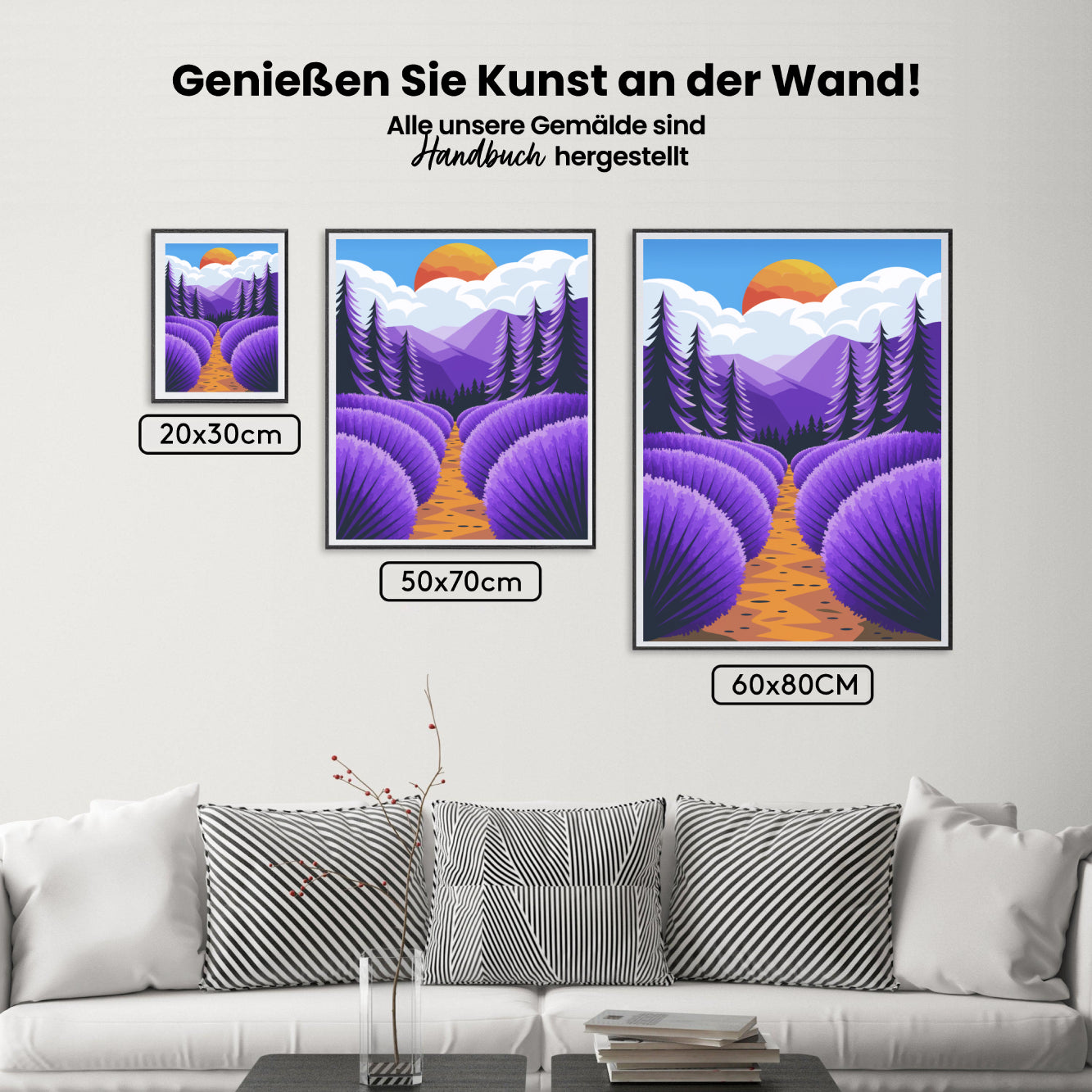 Malen nach Zahlen – Lavendelwald mit Glühwürmchen V1-2