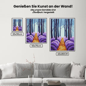 Malen nach Zahlen - Lavendelwald mit Glühwürmchen V2