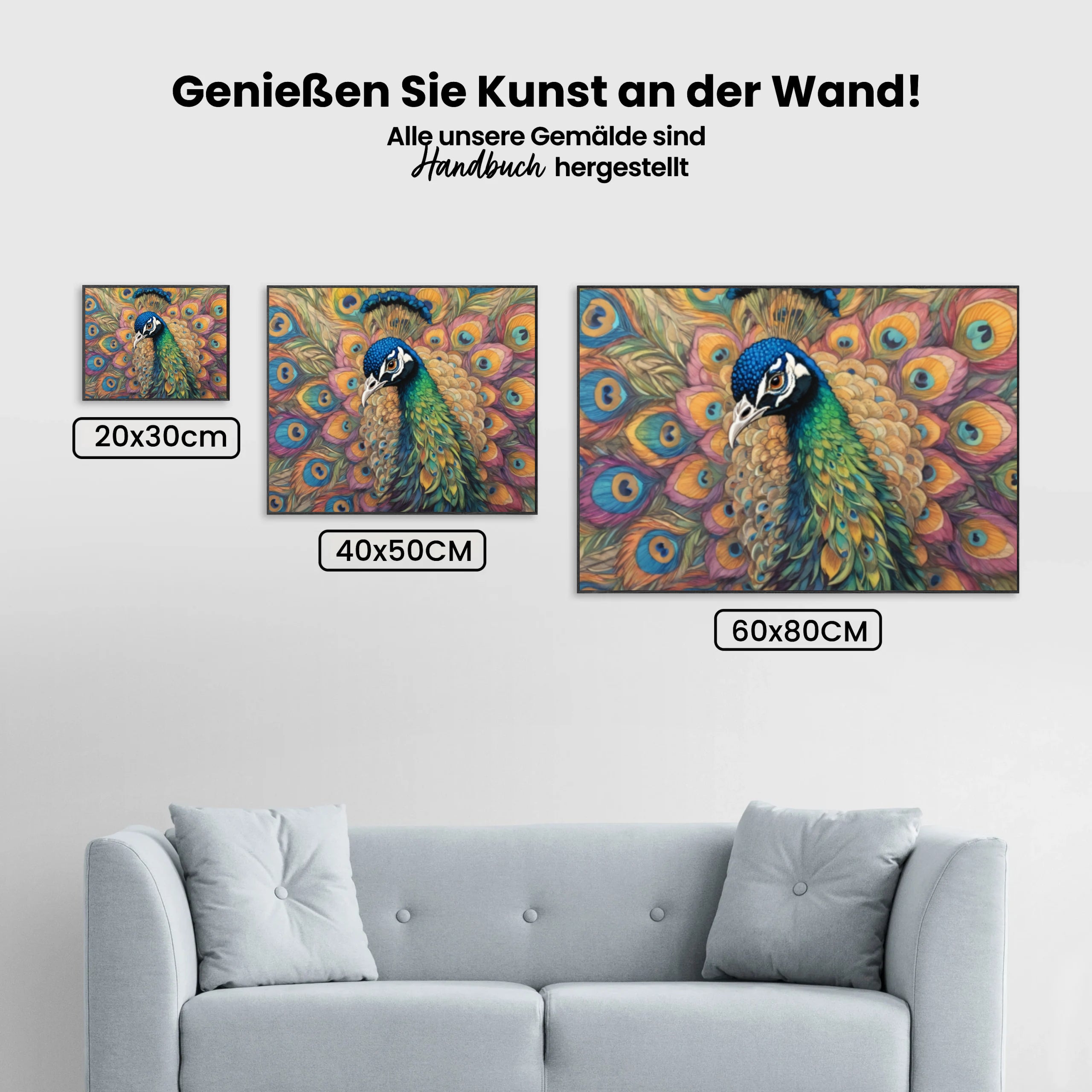 Malen nach Zahlen – Lebendiger Pfau