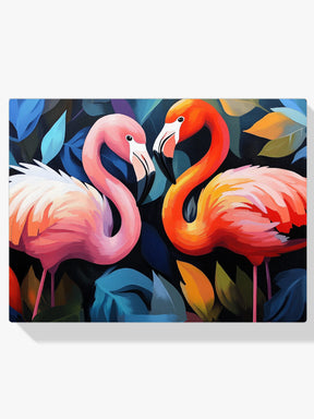 Malen nach Zahlen - Liebendes Flamingo-Paar