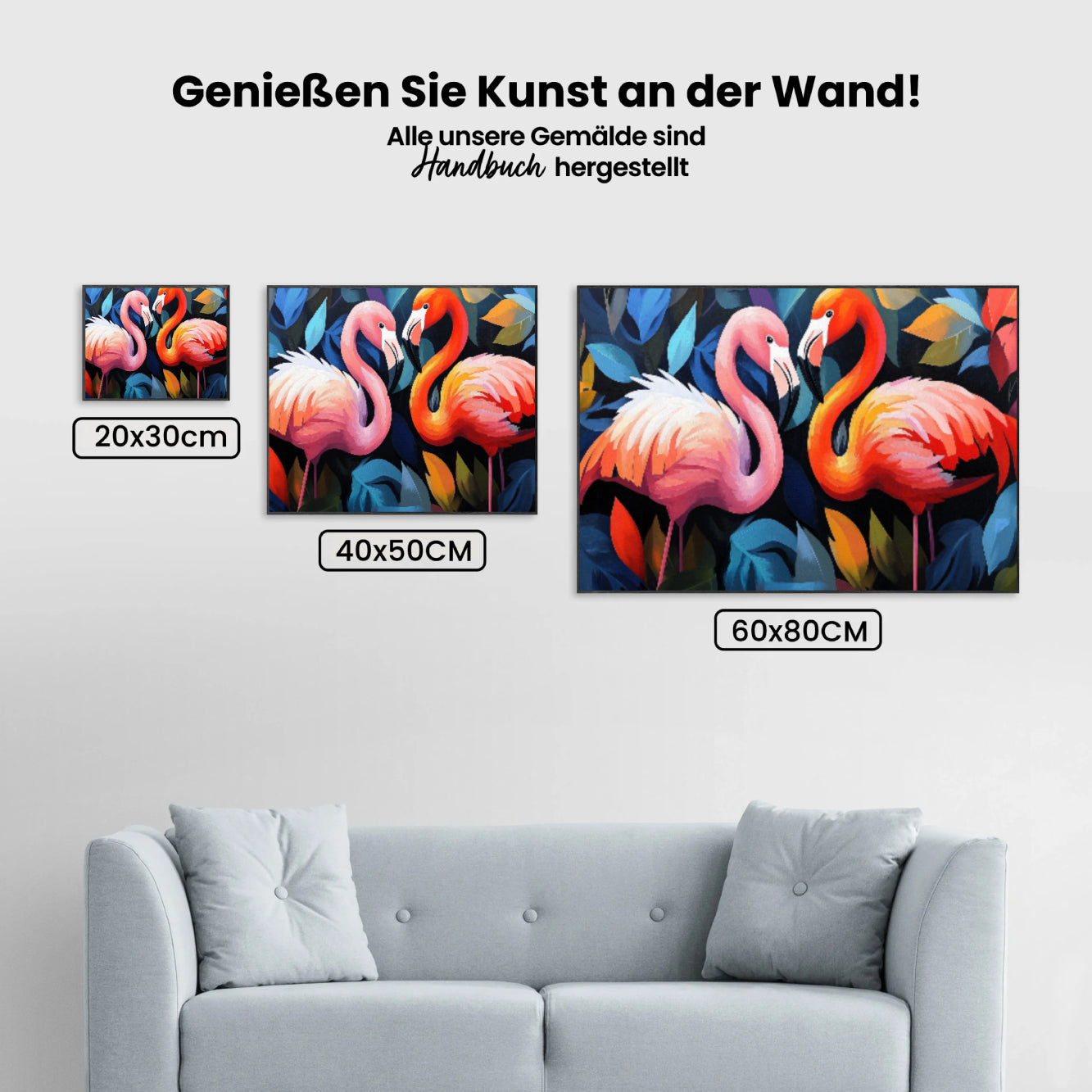 Malen nach Zahlen - Liebendes Flamingo-Paar