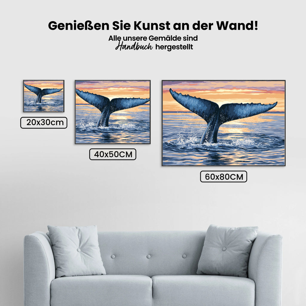 Malen nach Zahlen – Majestätischer Walschwanz der aus dem Meer auftaucht-2