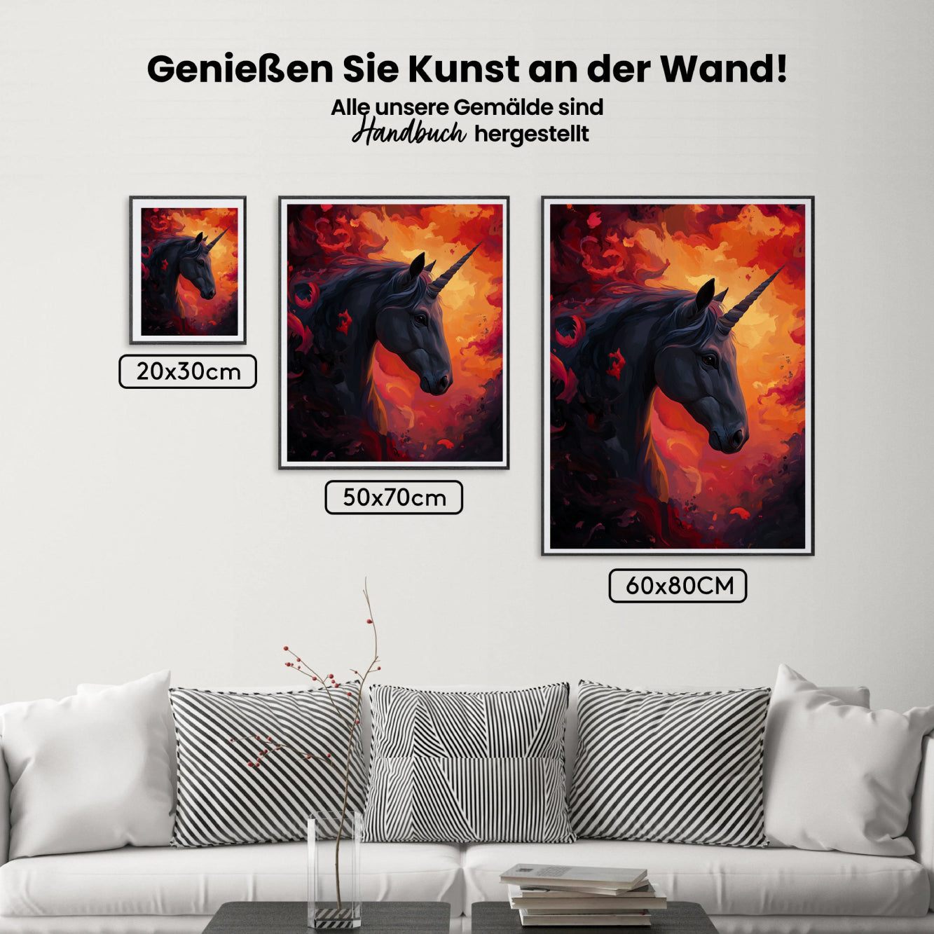 Malen nach Zahlen – Mystisches schwarzes Einhorn