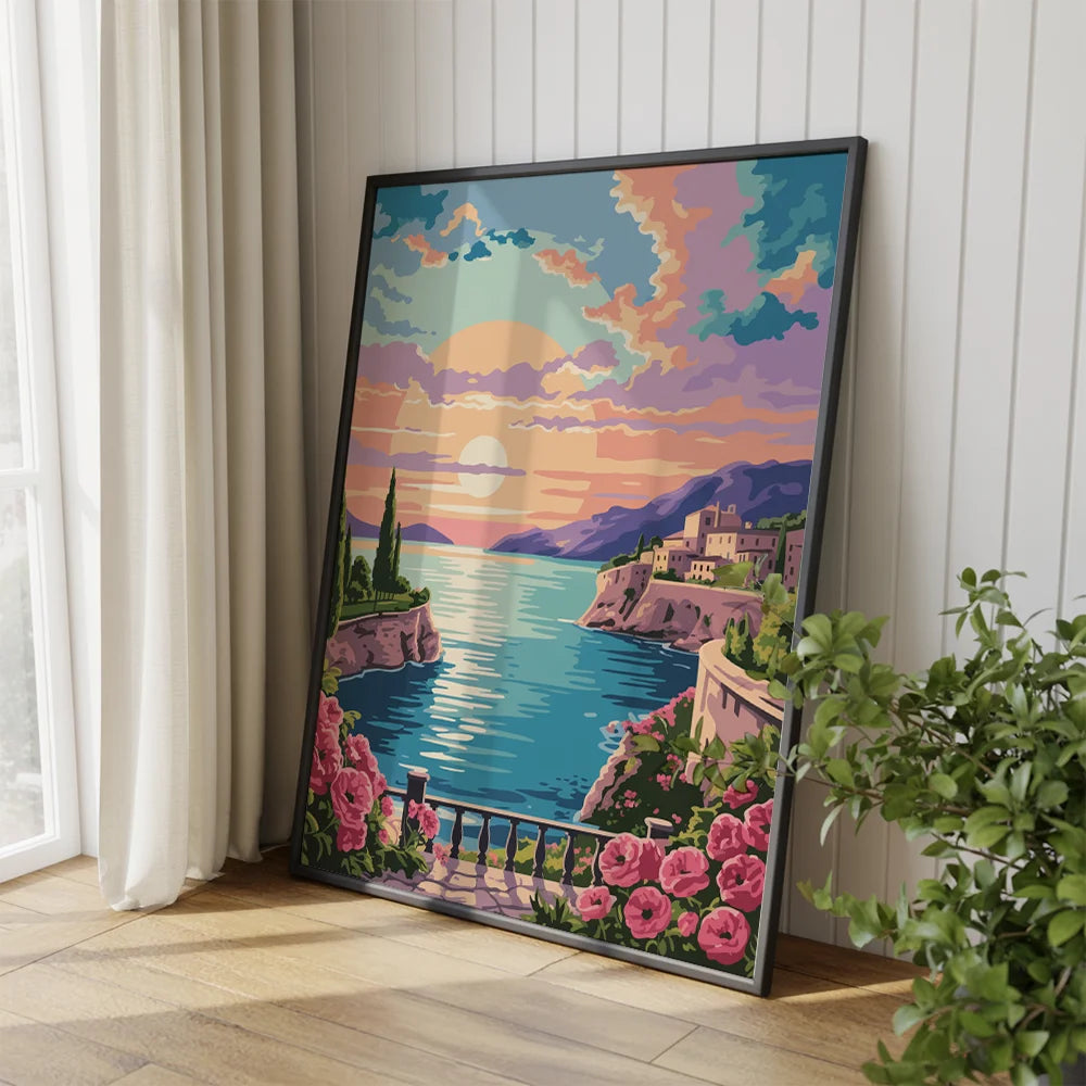 Malen nach Zahlen – Sonnenuntergang über der Provence-8