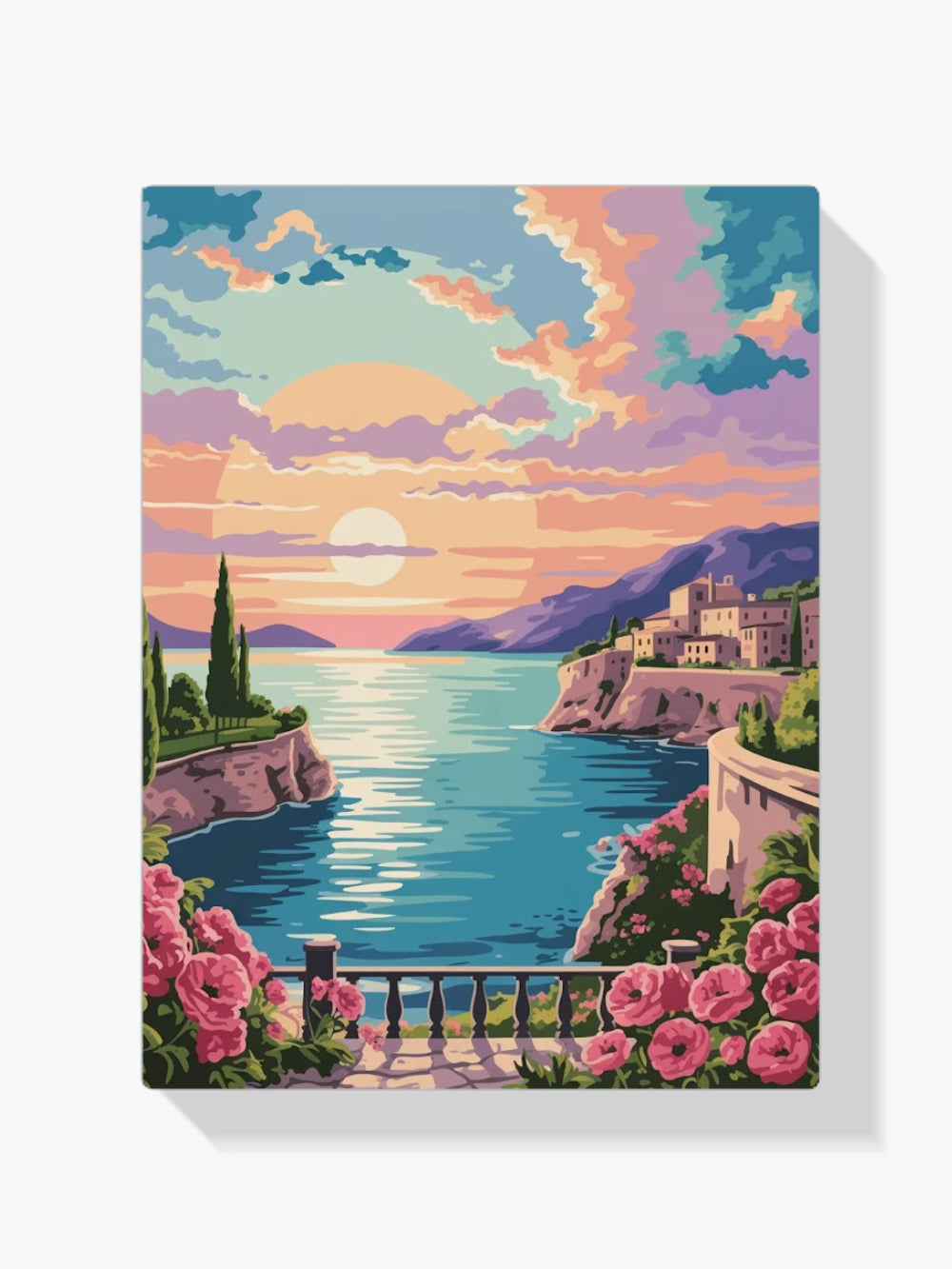 Malen nach Zahlen – Sonnenuntergang über der Provence