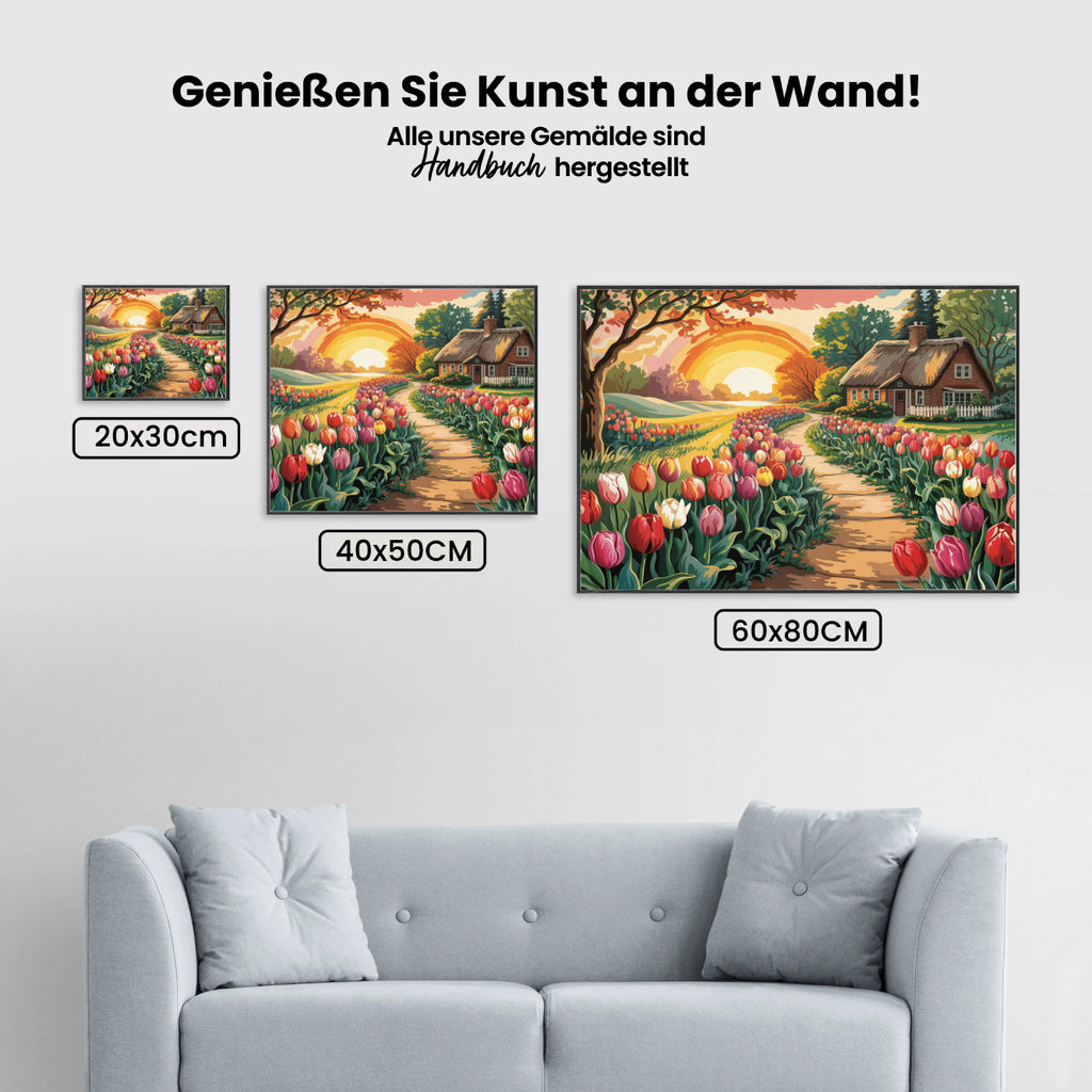 Malen nach Zahlen – Sonnenuntergang über der Tulip Lane (1)