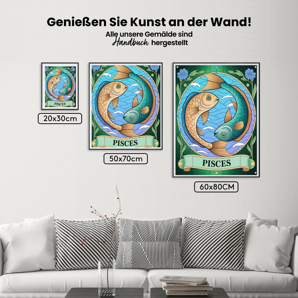 Malen nach Zahlen – Sternzeichen – Fische-5-12