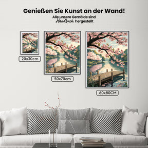 Malen nach Zahlen - Zwitschern und Kirschblüten