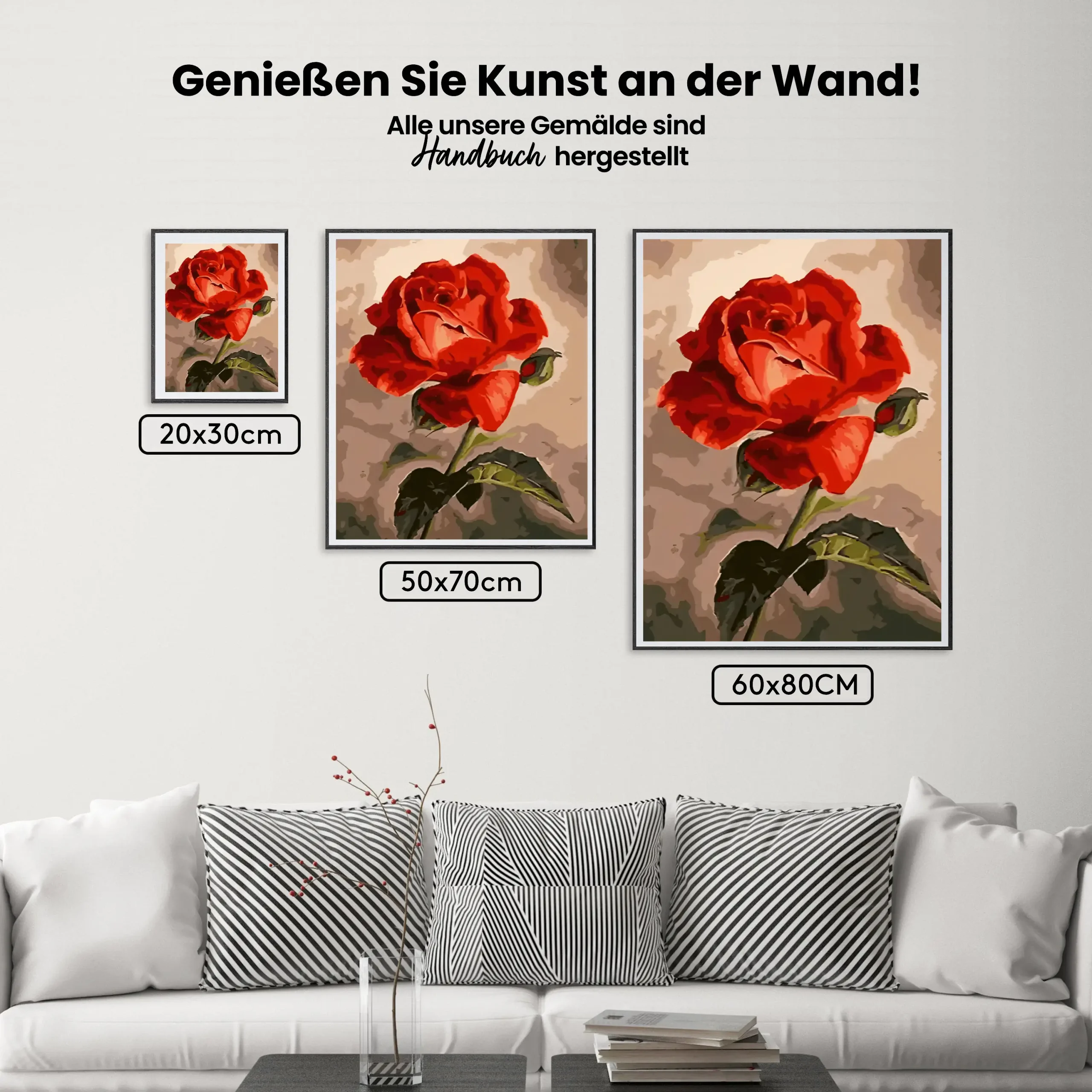 Malen nach Zahlen – Abstrakte Rose