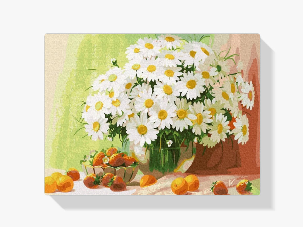 Malen nach Zahlen – Blumenstrauß aus Gänseblümchen