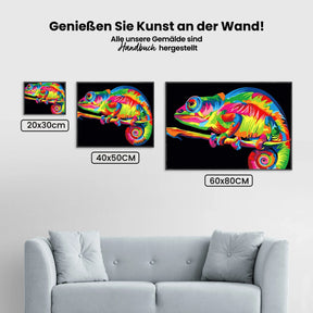 Malen nach Zahlen – Buntes Chamäleon