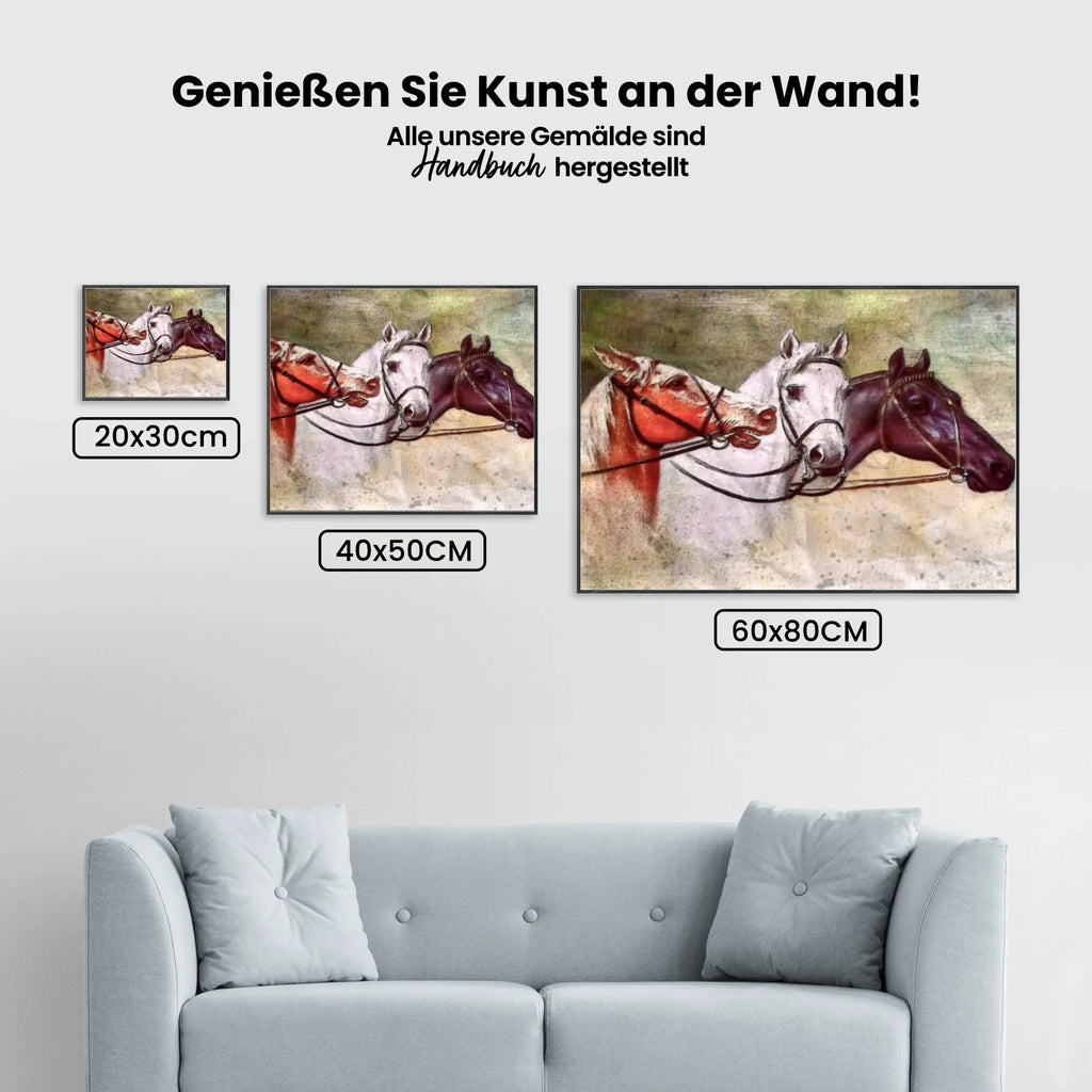 Malen nach Zahlen – Drei Pferde
