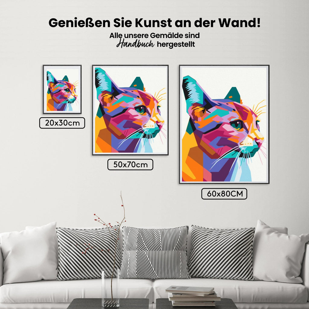 Malen nach Zahlen – Geometrische Katze